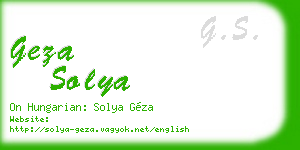 geza solya business card